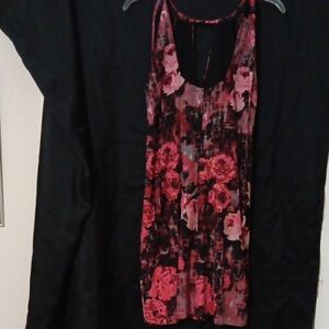 ECI Floral Dress - Black and Pink